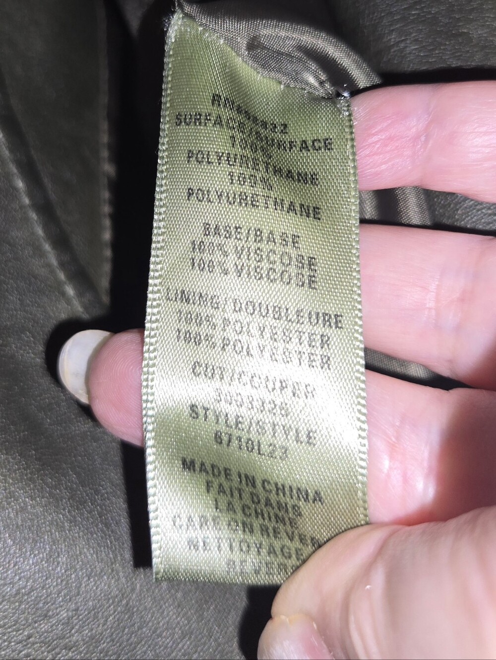 Max Studio Olive Green Leather Jacket - Picture 13 of 13